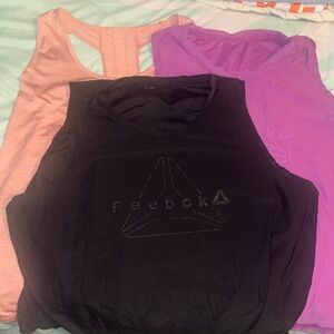 Reebok Women's Tank Tops - Black, Pink, and Purple